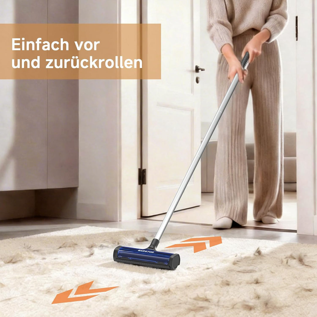 Fusselrolle Teppichbürste für Tierhaare Wiederverwendbarer 1,5 m | Tierhaarentferner Teppichkehrer F
