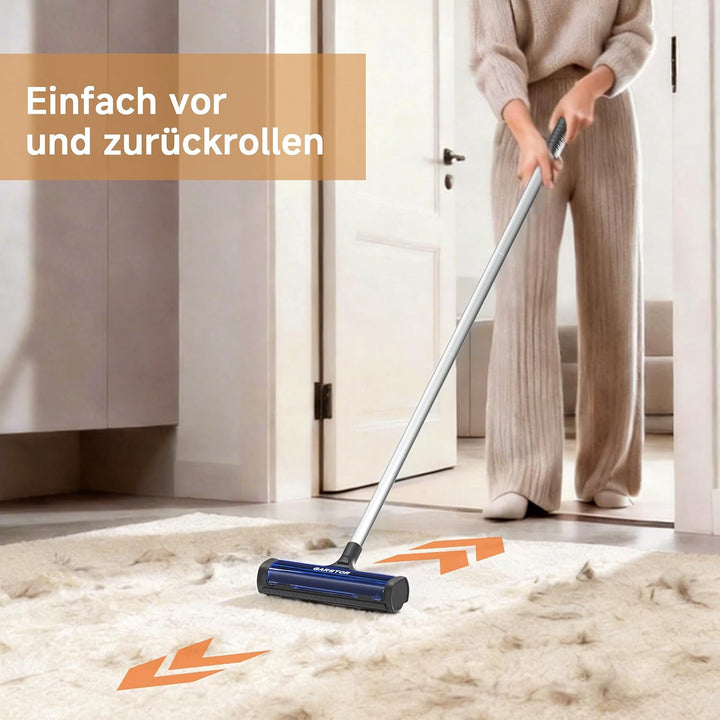 Fusselrolle Teppichbürste für Tierhaare Wiederverwendbarer 1,5 m | Tierhaarentferner Teppichkehrer F