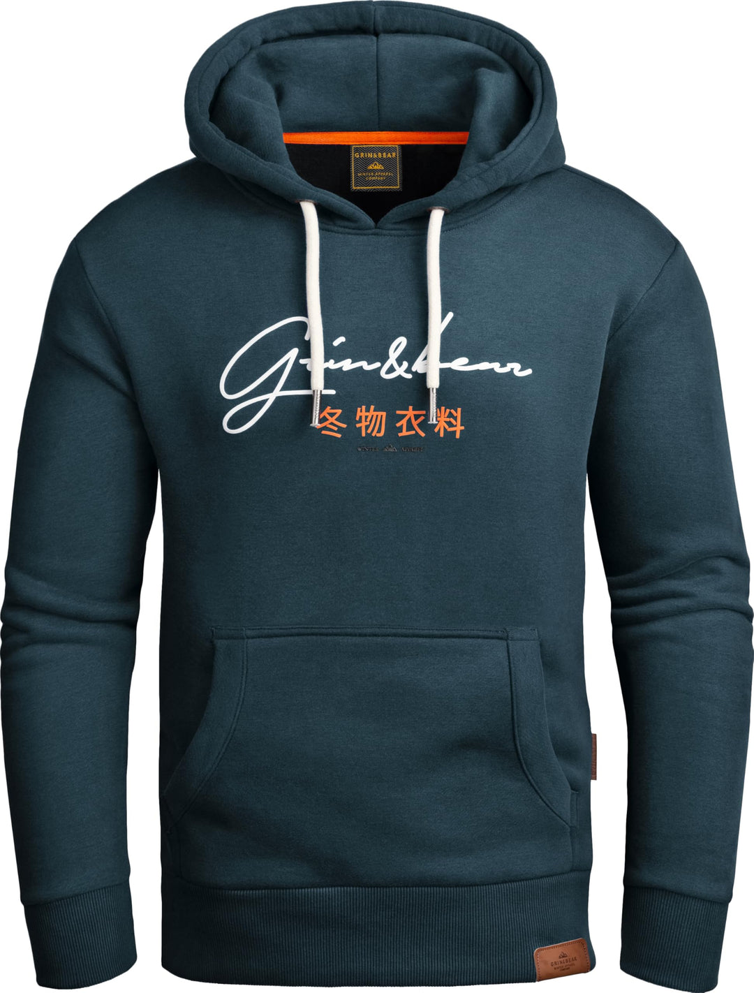 Grin&Bear Hoodie Herren Sweatjacke GEC703 S Petrol, S Petrol