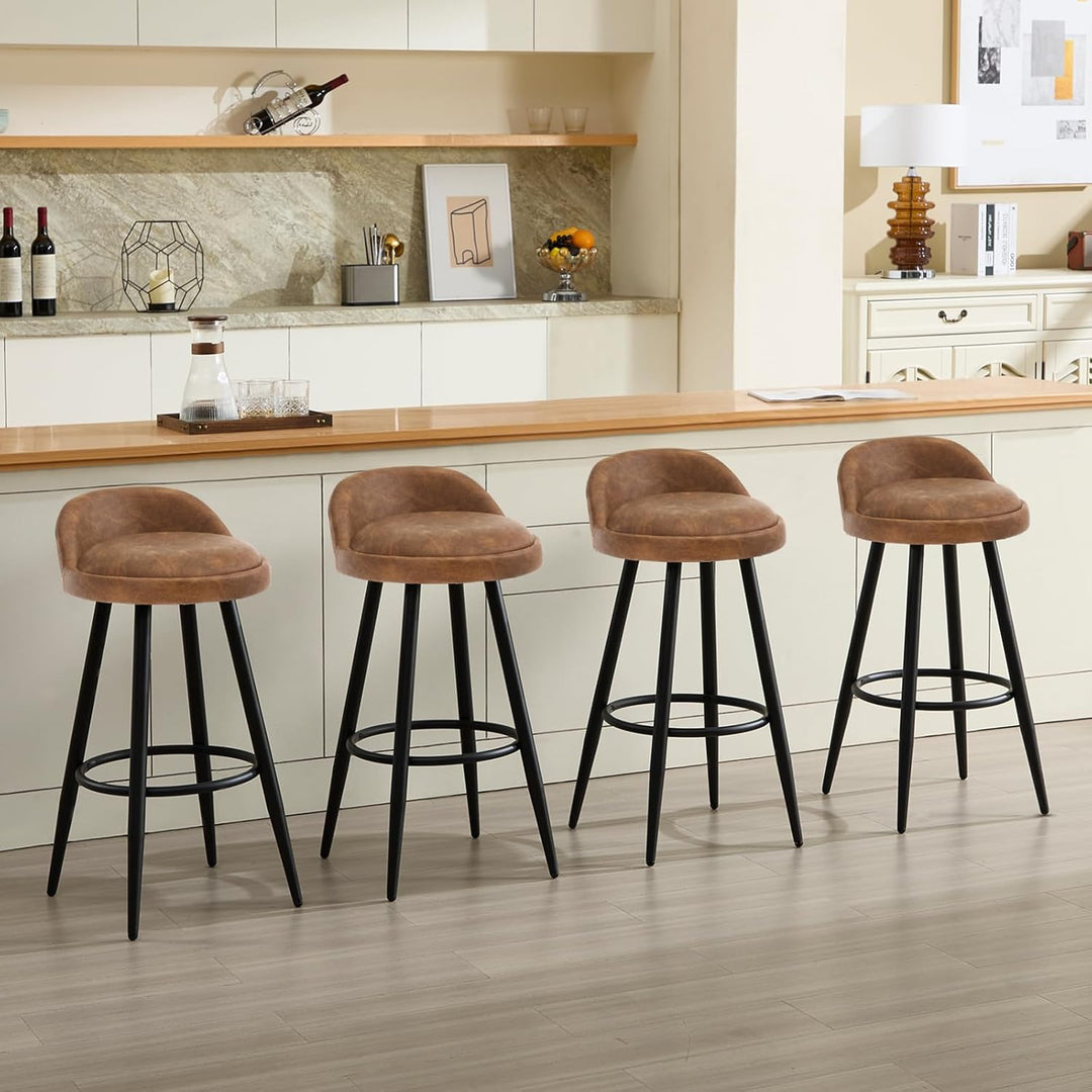 WOLTU BH327br-2 Barhocker 2er Set Barstuhl Hocker Tresenhocker Bistrohocker Designer Hocker mit Lehn