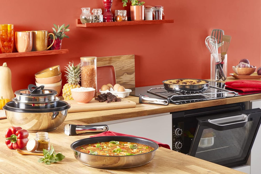 Tefal Ingenio Preference On Kochgeschirr, 3-teilig, Edelstahl, Induktion, stapelbar, platzsparend, T