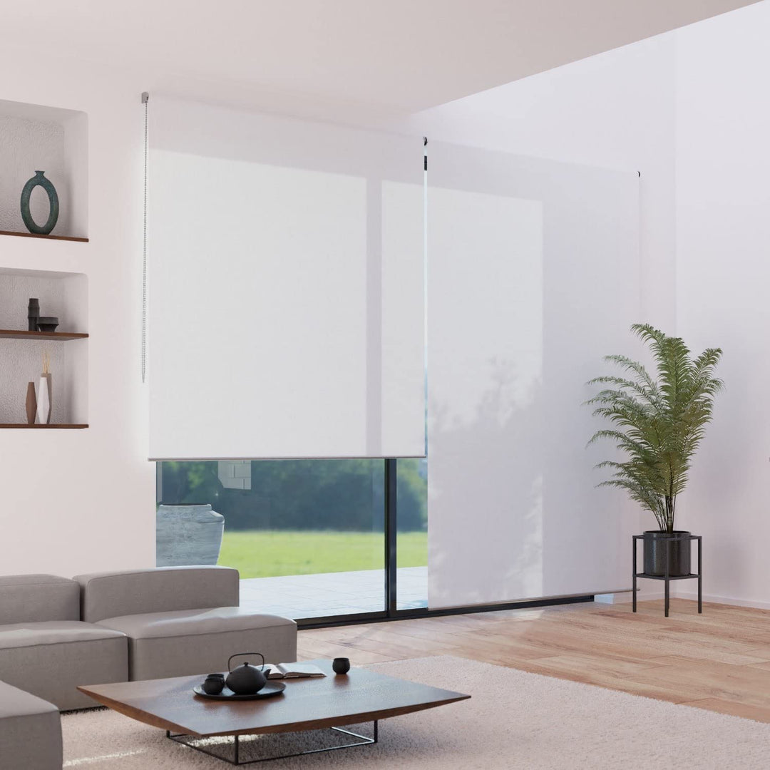 Madecostore Rollo, lichtundurchlässig, Perlweiss, L54 x H250 cm (Stoff L50 cm) L54 x H250cm (Tissu L