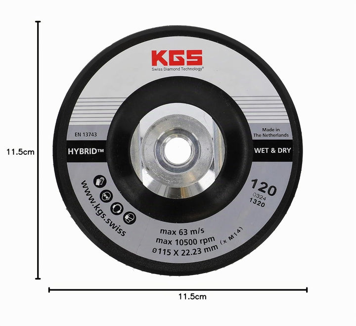 KGS Hybrid-Diamant-Trennscheiben, 115 x M14 goldfarben, Körnung 120 mit direkter M14 aufnahme passen