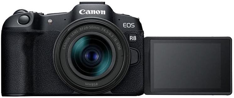 Canon EOS R8 spiegellose Vollformatkamera mit 24,2 MP RF24-50 mm f/4,5-6,3 ist STM-Objektiv, 4K-Full