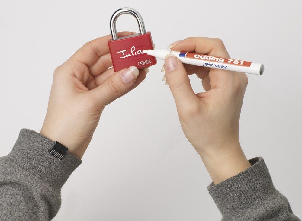 ABUS Vorhängeschloss T65AL/40 myLOCK - individuell beschreibbar - Spindschloss - massiver Aluminium-
