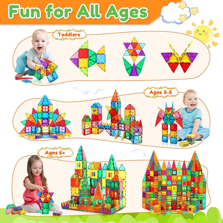 100pcs Magnetische Bausteine Spielzeug ab 3 Jahre Kinder, Magnetbausteine für 4-8 kinder, Montessori