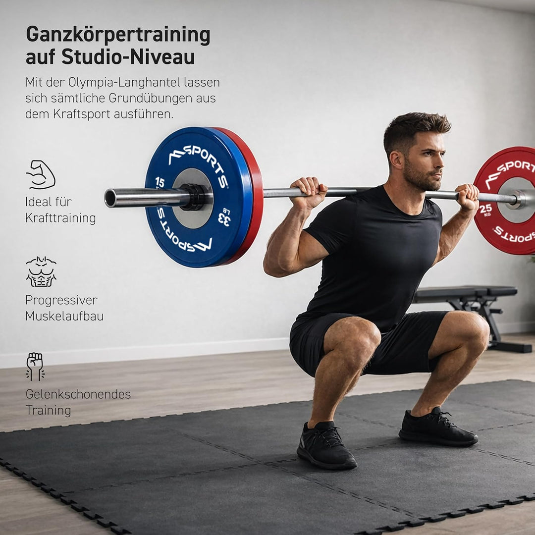 MSPORTS Olympia Hantelscheiben 2er Set Professional Lochdurchmesser 51 mm - Studio Qualität - Gussei