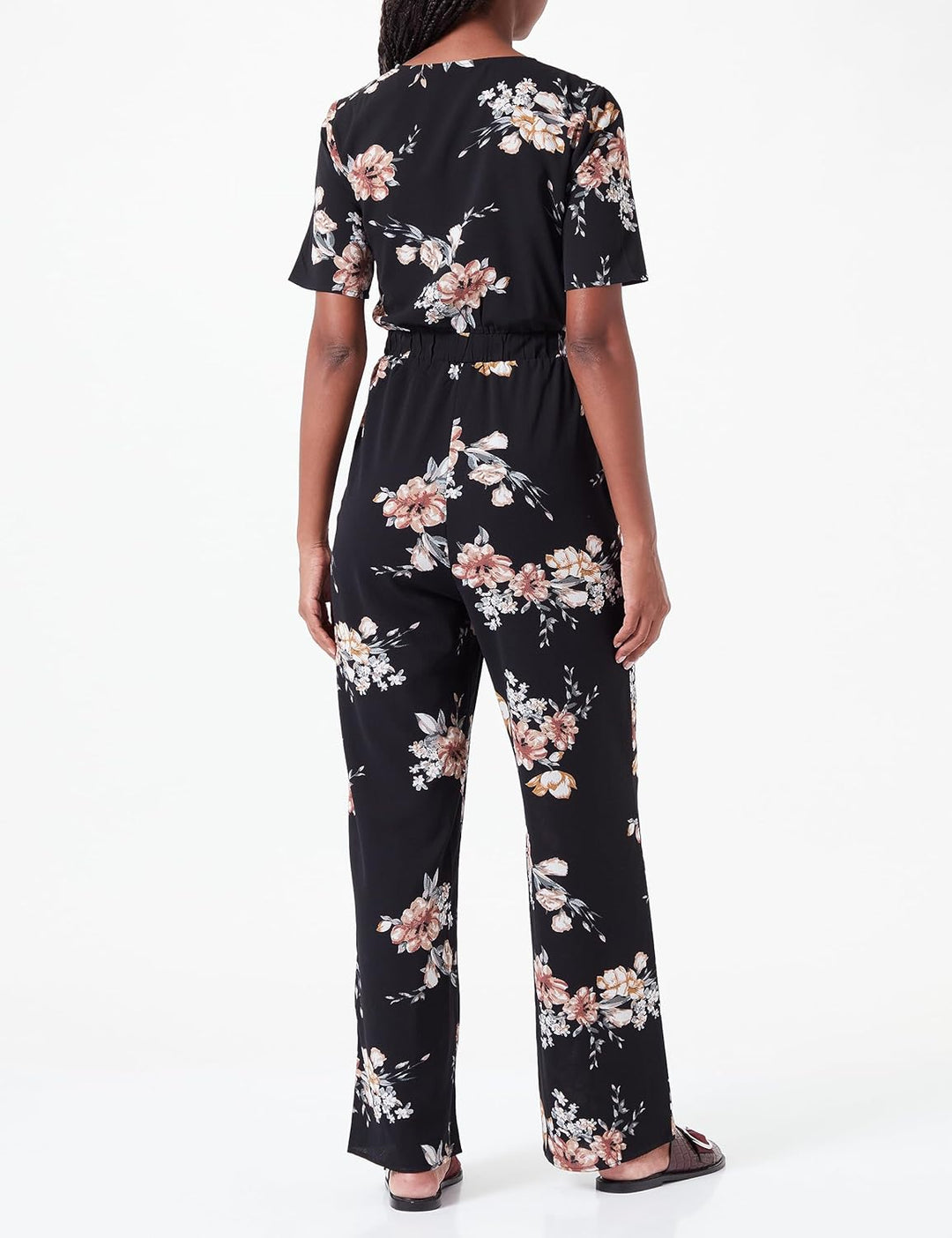 ONLY Damen Onlnova Lux S/S Alicia Jumpsuit Aop L Black/AOP:Romantic flower, L Black/AOP:Romantic flo