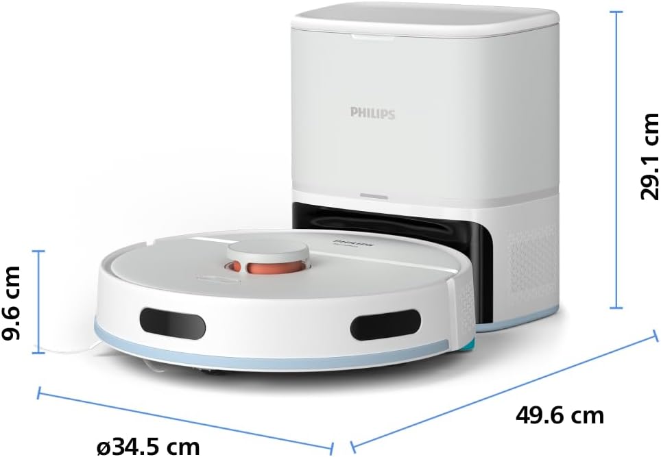 Philips Homerun Serie 2000: 2-in-1 Saug- und Wischroboter, 130 Minuten Laufzeit, Lasernavigation, Te