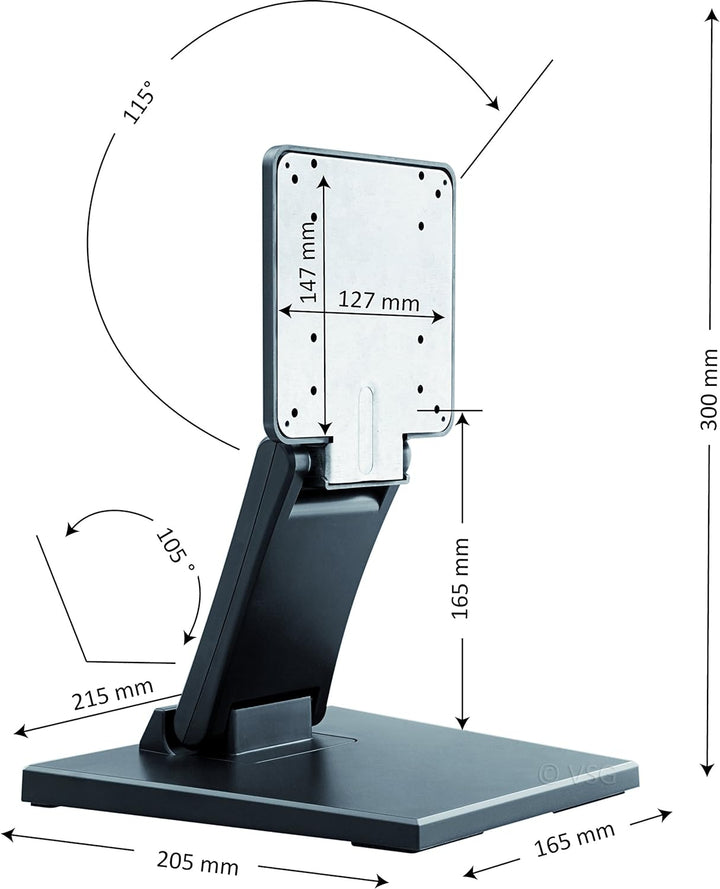 VSG24 Supreme Flexible Monitor Halterung, Stabile VESA 100x100 Tischhalterung, Bildschirm Standfuss