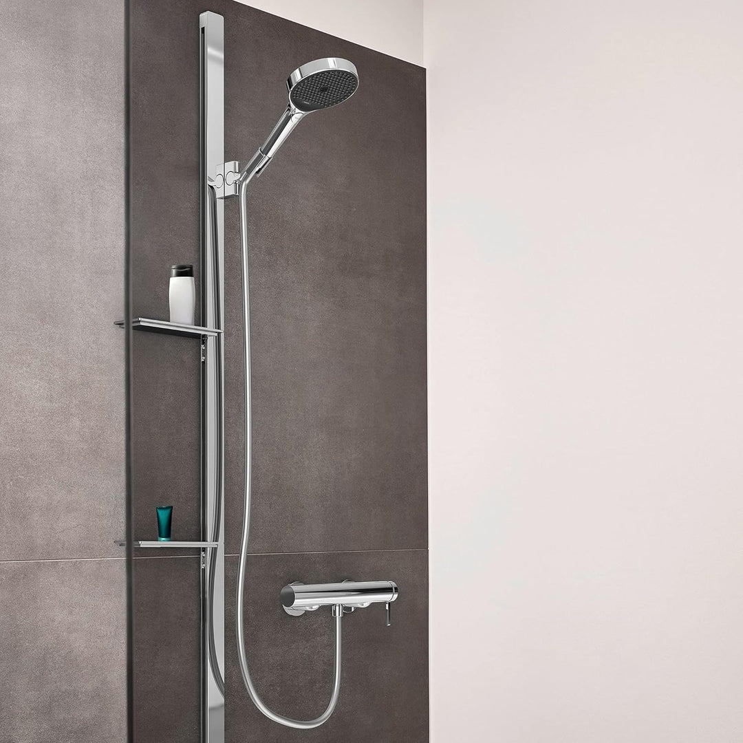 hansgrohe Wannenarmatur Finoris, Aufputz Brausebatterie, Duscharmatur für 1 Funktion, Chrom Chrom Du