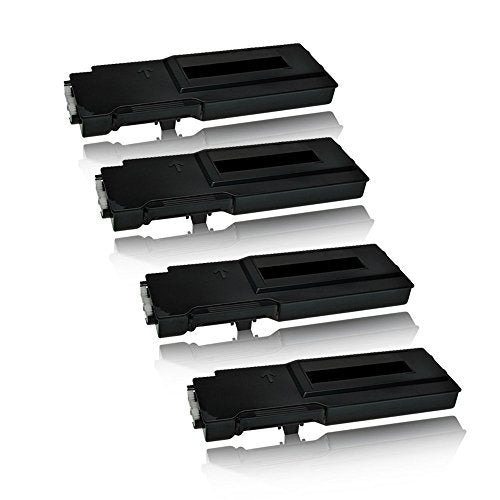Eurotone 4X Black/Schwarz Rebuilt Toner für Dell C2660 C2665 C2660DN C2600 Series C2665DNF C2665DN C