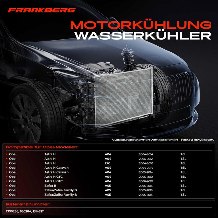 Frankberg Kühler Wasserkühler Motorkühler Schaltgetriebe Kompatibel mit Astra H L48 1.6L 1.8L 2004-2