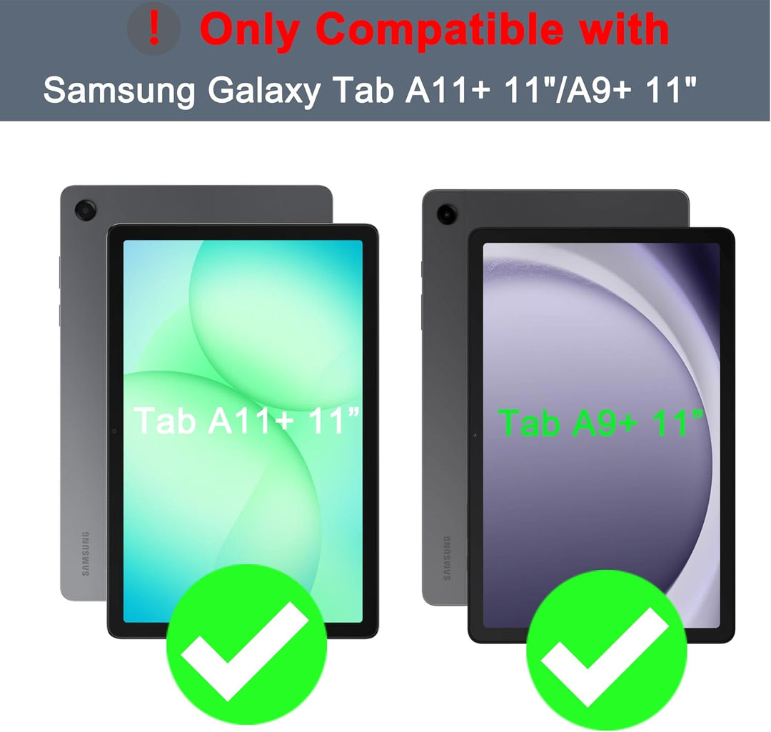ROOFEI Galaxy Tab A9+/A9 Plus Hülle mit Tastatur: 11 Zoll Galaxy Tab A9+ Abnehmbar Tastatur mit Touc