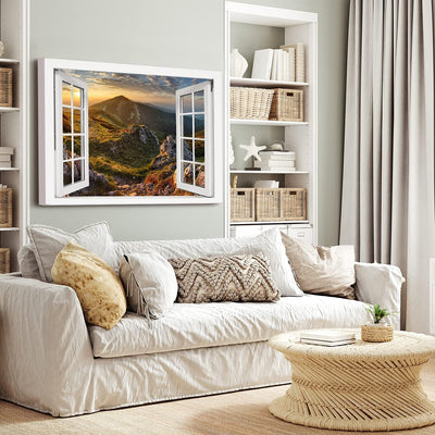 PICANOVA – Bild auf Leinwand Blick auf die Berge vom Gipfel Chleb Fenster 120x80cm Leinwandbild – Pr