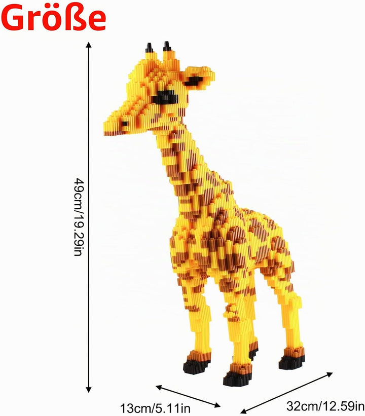 Larcele Giraffe Bausteine Spielzeug Bricks Tier Bauen Bauklötze,4737 Stücke KLJM-02 Mehrweg (Modell