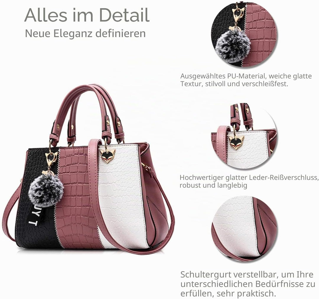 NICOLE &amp; DORIS Damen Handtasche Umhängetasche Henkeltasche Kuriertasche Elegant Damen Handtaschen mi
