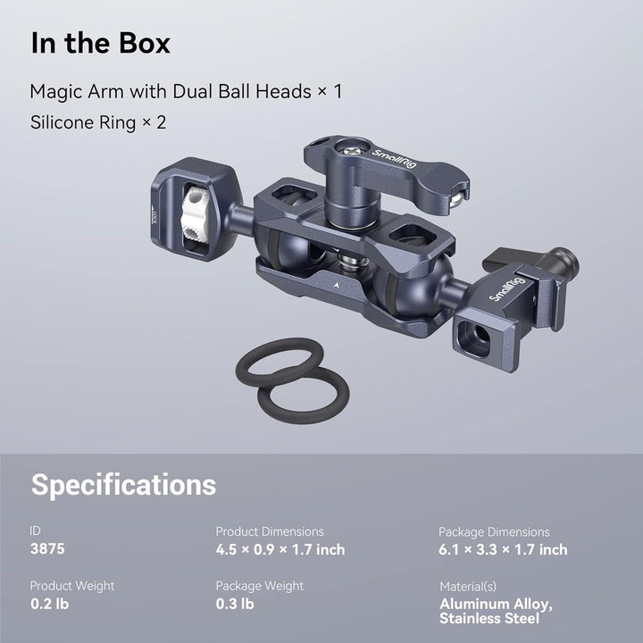 SmallRig Articulating Magic Arm mit NATO-Klemme und 1/4"-20 Schraube (mit einziehbaren Stiften), 360