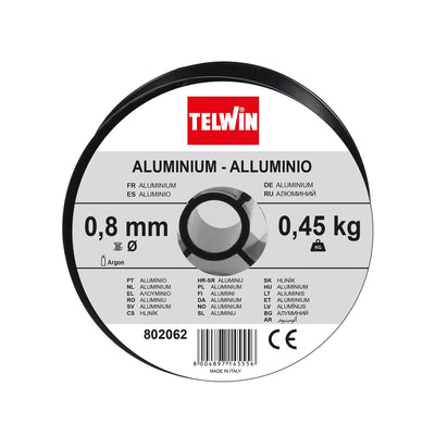 Telwin S.p.A. 802062 Aluminium Schweissdrahtspule Durchmesser 0,8 mm, 0,45 Kg, Grau 0,8 mm - 0,45 kg