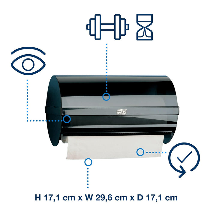 Tork Kleinrollenspender für W5 Wischtücher, (B x H x T) 296 x 171 x 171 mm