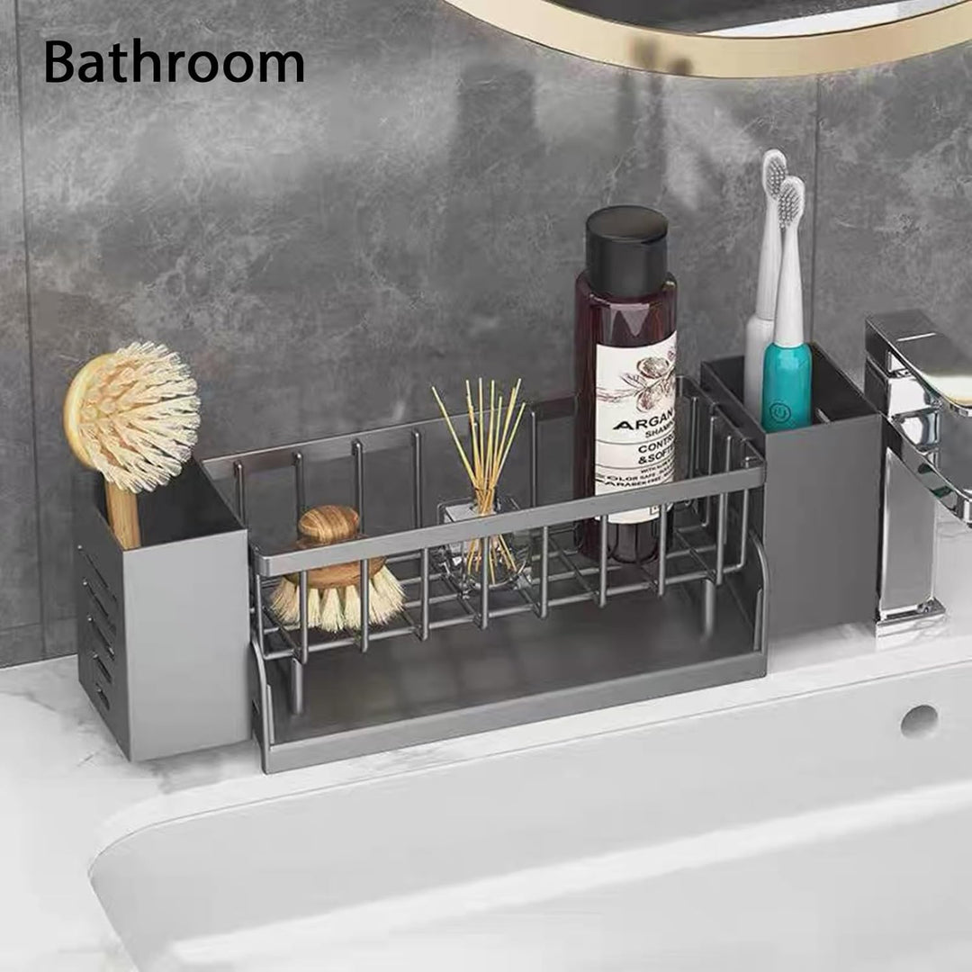 Spülbecken Organizer Kitchen Schwammhalter - Spüle organizer mit Spültuchhalter und Aufbewahrungsbox