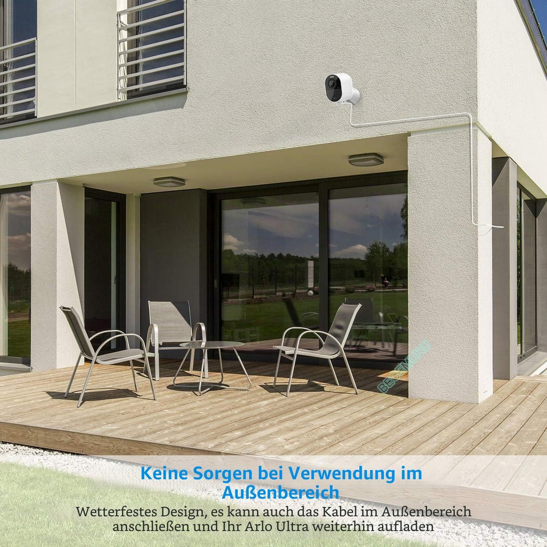 Arlo Ultra/Arlo Pro 3 Ladekabel BECEMURU Wetterfestes Magnetkabel für Arlo Ultra/Arlo Pro 3-Überwach