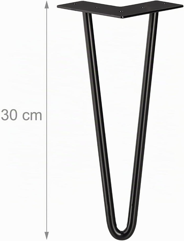 Relaxdays Hairpin Legs, 4er Set, 2 Streben, Metall, Haarnadel Tischbein für Hocker, Tisch &amp; Schrank,