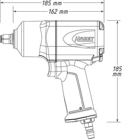 HAZET Druckluft-Schlagschrauber 9012EL-SPC | Max. Lösemoment 1700 Nm, Vierkant 12,5 mm (1/2 Zoll) |