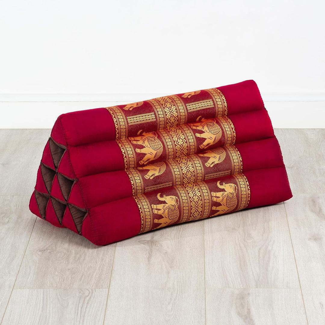 livasia Rückenstützkissen Thaiseide, Dreieckskissen für Garten und Balkon, Keilkissen mit Kapok, han