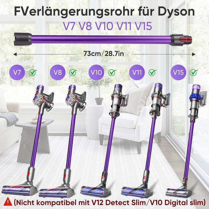 Verlängerungsrohr für Dyson V11 V15 V10 V8 V7 Stabstaubsauger,Ersatz Teleskoprohr Schnellspanner Ver
