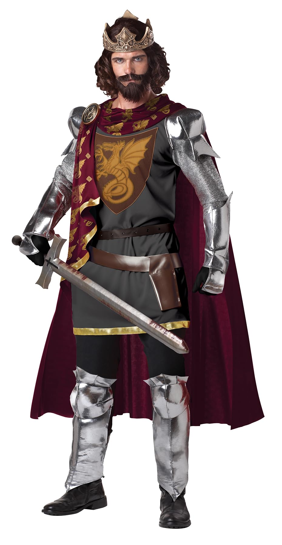 California Costumes Herren King Arthur Kostüm, silber, Large