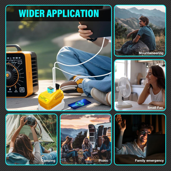 Tragbares USB-Ladegerät für Dewalt 20V 60V Batterie mit USB C PD2.0 100W (Max) Ausgang, kann Batteri
