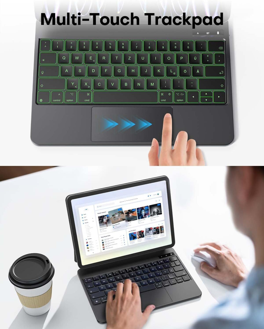 OMOTON Tastatur Hülle für iPad Air 6 11 Zoll 2024, iPad Pro 11 4/3/2/1 Gen, Air 5/4 10.9 Zoll, Magic