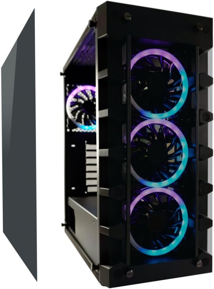 LC-Power Gaming-Gehäuse 709B Solar_System_X – ATX, Micro-ATX, Mini-ITX kompatibel, RGB-Hartglas-Fron