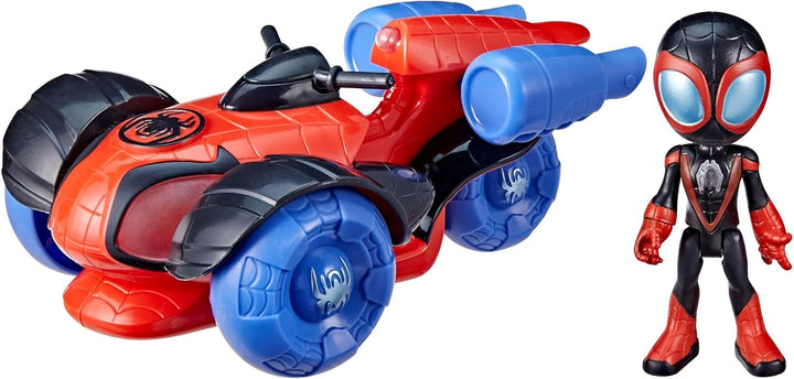 Marvel Spidey and His Amazing Friends Leuchtender Techno-Racer, Spielzeug mit Lichtern und Geräusche