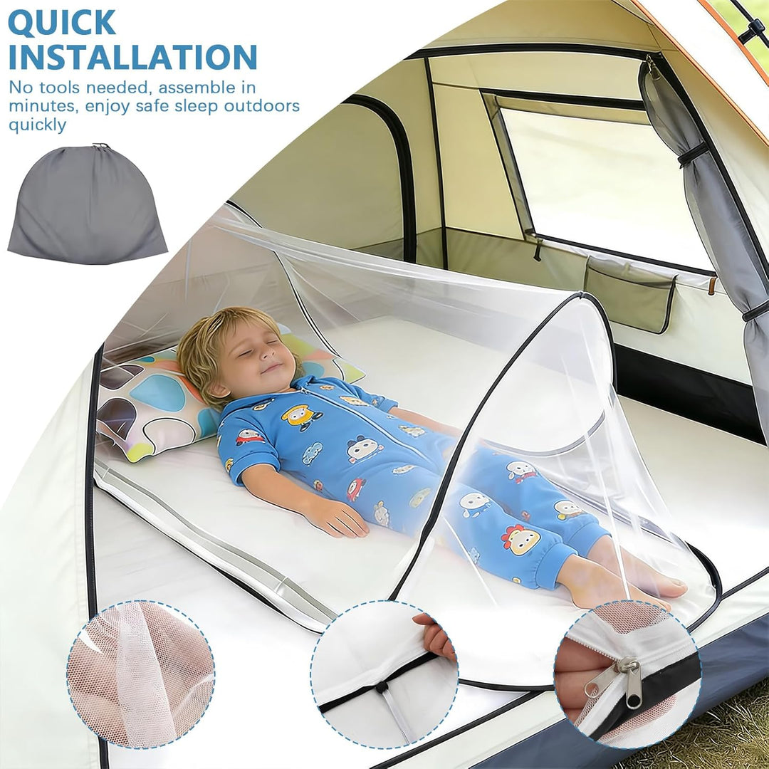 Moskitonetz Pop Up Einzelbett, 200 x 80 x 56 cm Moskitonetz Reise Faltbares Mosquito Netz Reise Ohne