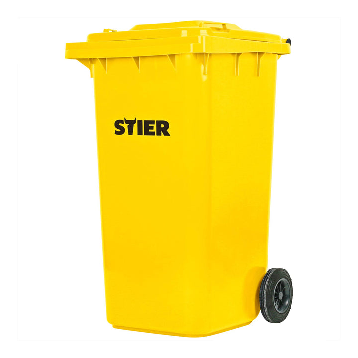 STIER 2-Rad-Müllgrossbehälter, Mülltonne, Volumen 240 Liter, Mülleimer, Farbe: Gelb, Grösse: 576 x 7