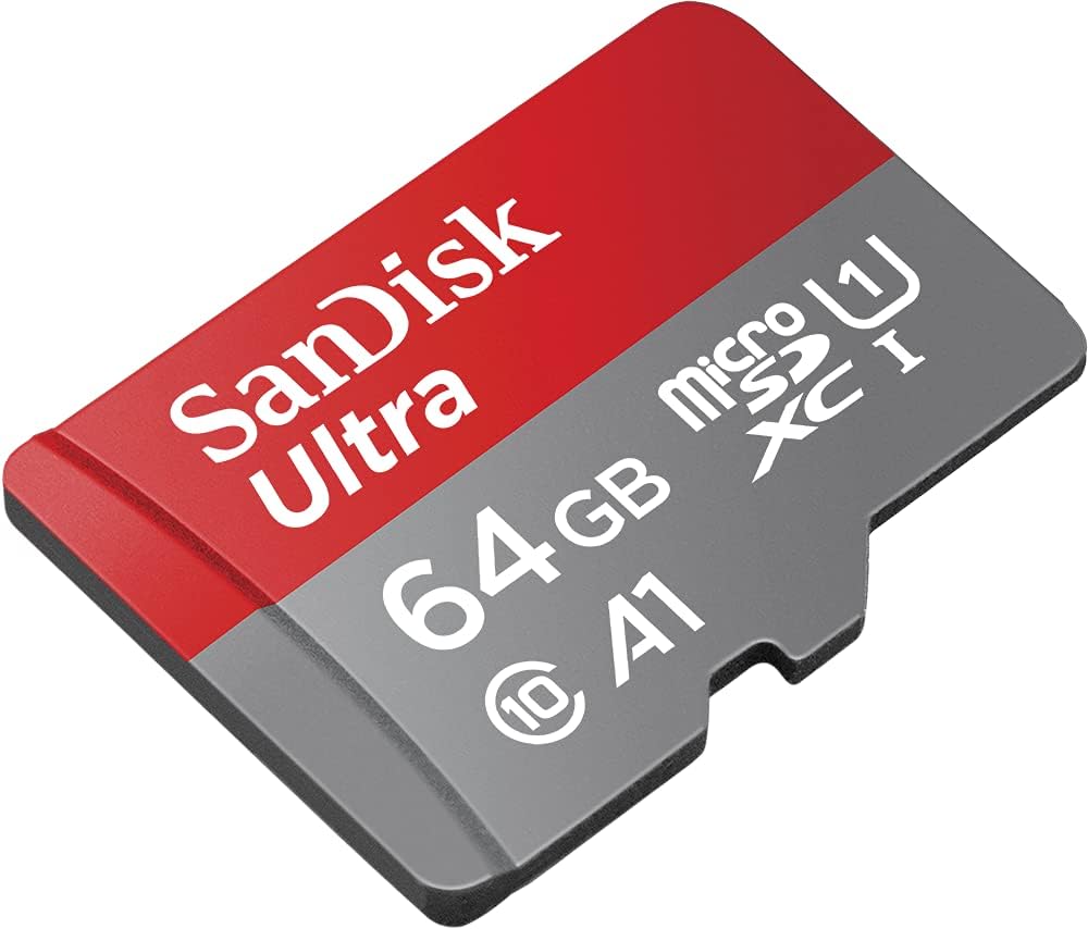 SanDisk Ultra 64 GB microSDXC Memory Card + SD Adapter with A1 App Performance Up to 100 MB/s, Class