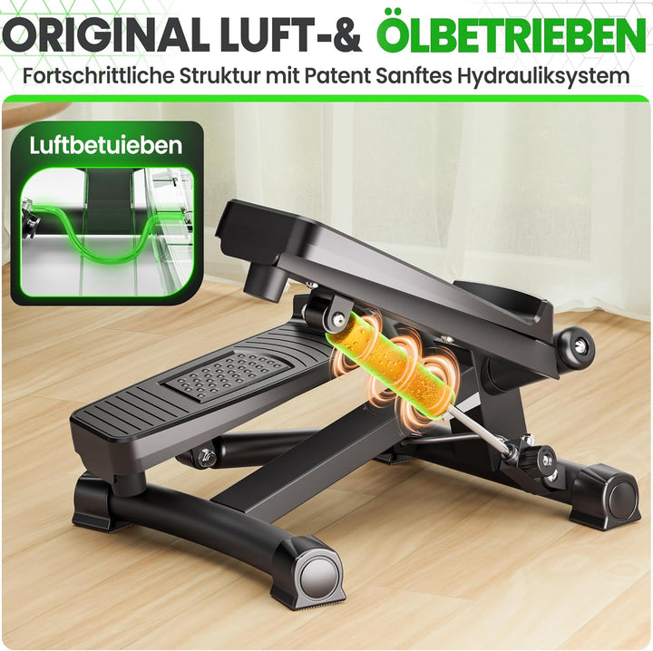 Ultrasport Stepper für Zuhause I Mini Stepper Fitness, 2 in 1 Up-Down Swing Stepper mit Power Ropes