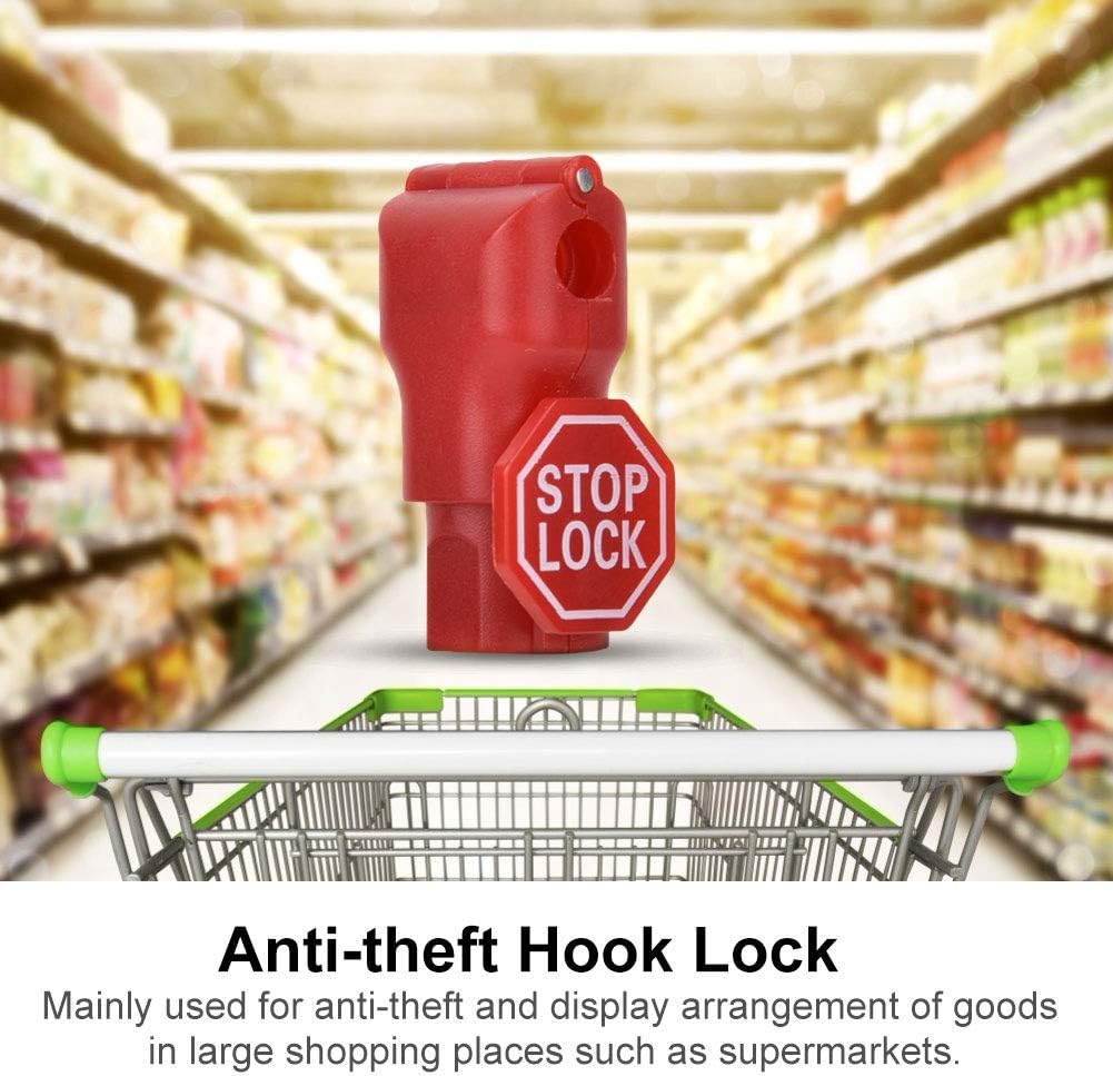 Anti-Diebstahl-Hakenschloss, 100 Stück roter ABS-Material-Supermarkthaken für mehr Sicherheit(Apertu