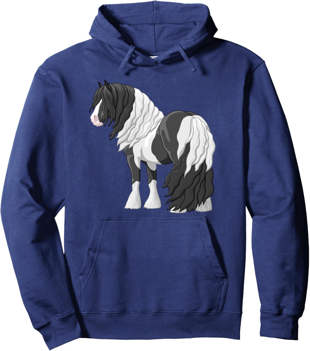 Hübsches schwarz-weiss schecke Tinker Zugpferd Pullover Hoodie