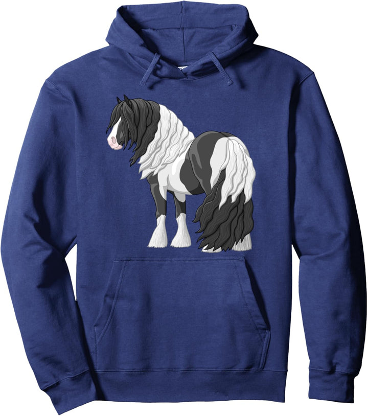 Hübsches schwarz-weiss schecke Tinker Zugpferd Pullover Hoodie