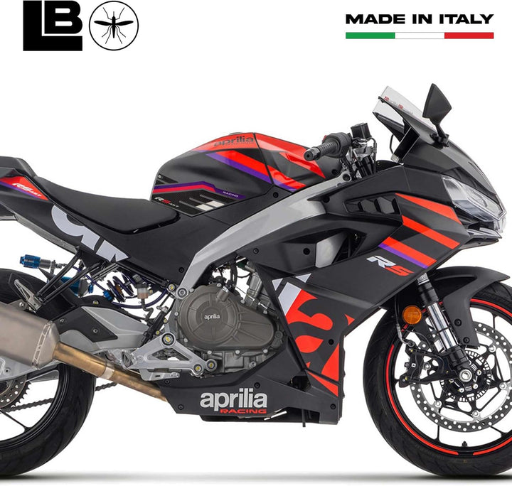 LABELBIKE 3D Motorrad Tankaufkleber kompatibel mit Aprilia | RS 457 2024, Seitenschutz aus Kunstharz