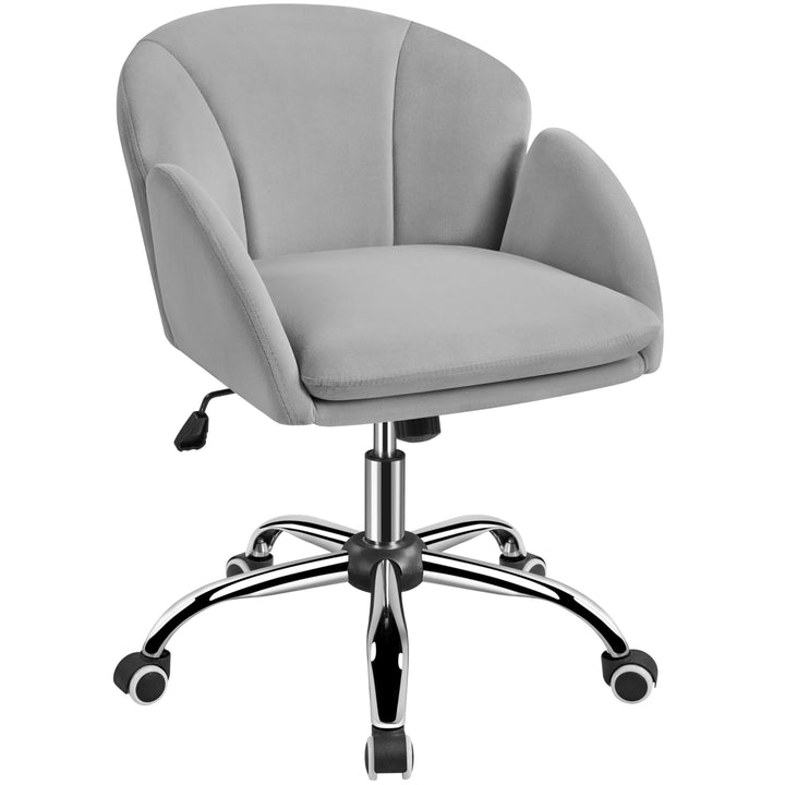 Yaheetech Bürostuhl aus Samt, Schreibtischstuhl Ergonomisch bis 136 kg Belastbar, Drehstuhl Höhenver