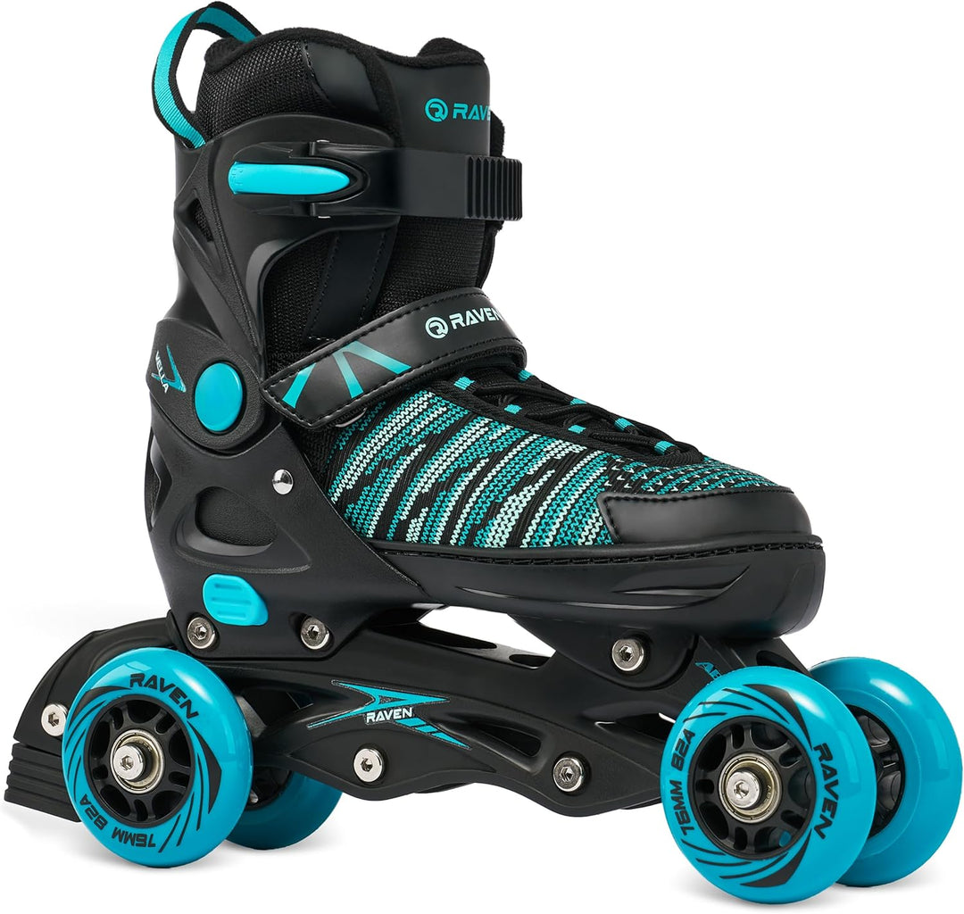 RAVEN 3in1 Inline Skates Triskates Rollschuhe Inliner für Kinder und Erwachsene verstellbar 40-43 (2