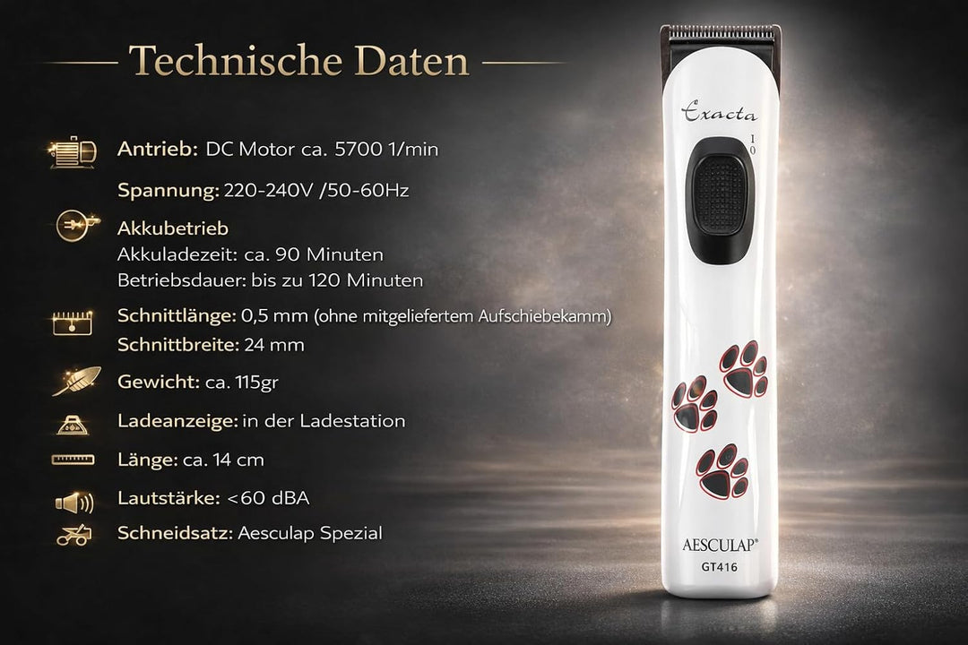 Rotschopf24 Edition: Neues Modell der Aesculap Exacta Schermaschine/Tiertrimmer/Pfotentrimmer/Gesich