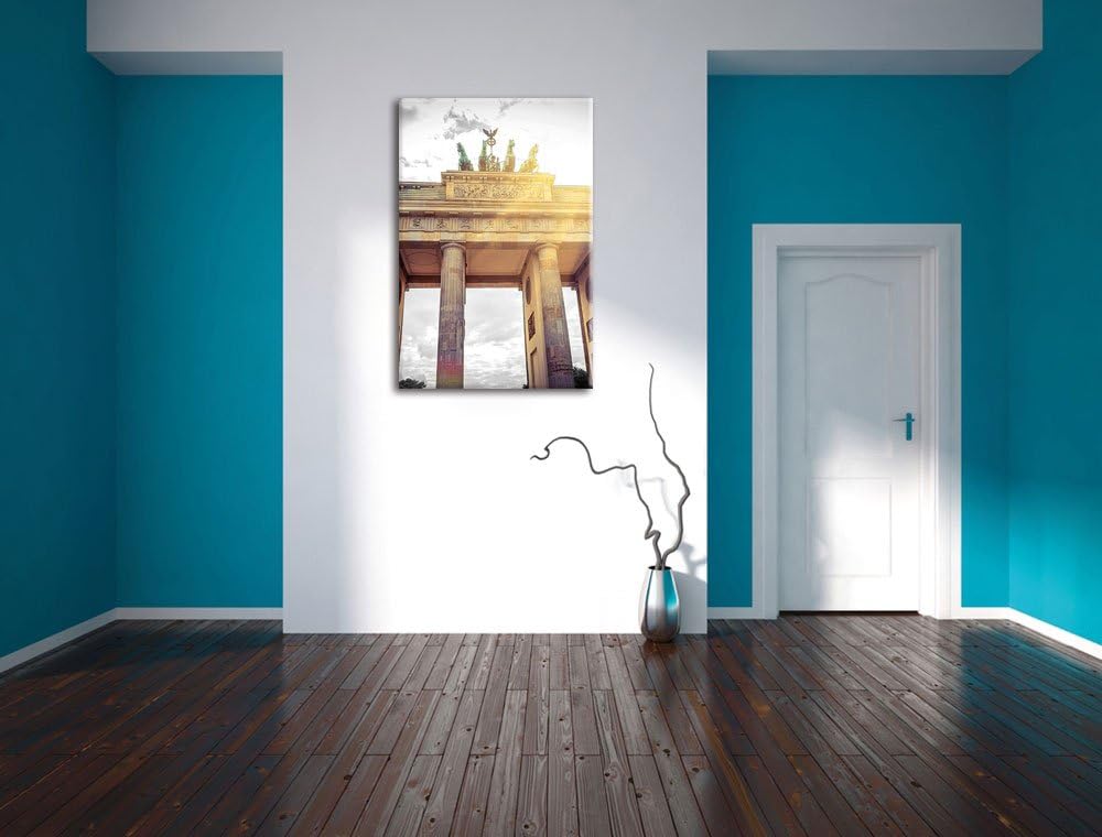 Pixxprint berühmtes Brandenburger Tor in Berlin als Leinwandbild/Grösse: 100x70 cm/Wandbild/Kunstdru