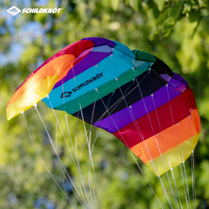 Schildkröt Dual Line Sport Kite, Zweileiner Lenkmatte, inkl. 25 kp Polyesterschnüre, 2x25m auf Winde
