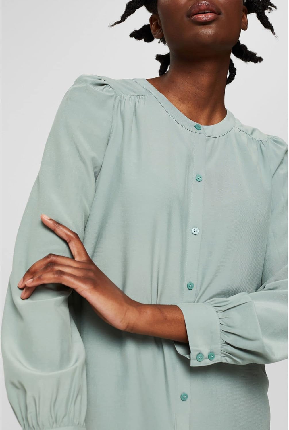 Esprit Damen Bluse 32 335/Dusty Green, 32 335/Dusty Green