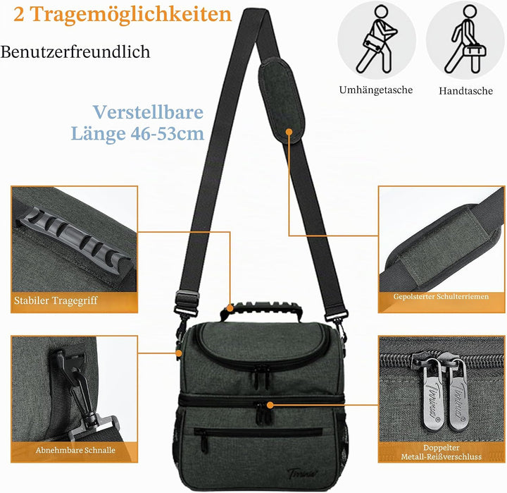 Kato Tirrinia Faltbar Gross Kühltasche 13L(22Dosen), Doppellagige Isoliertasche Lunchtasche Picknick